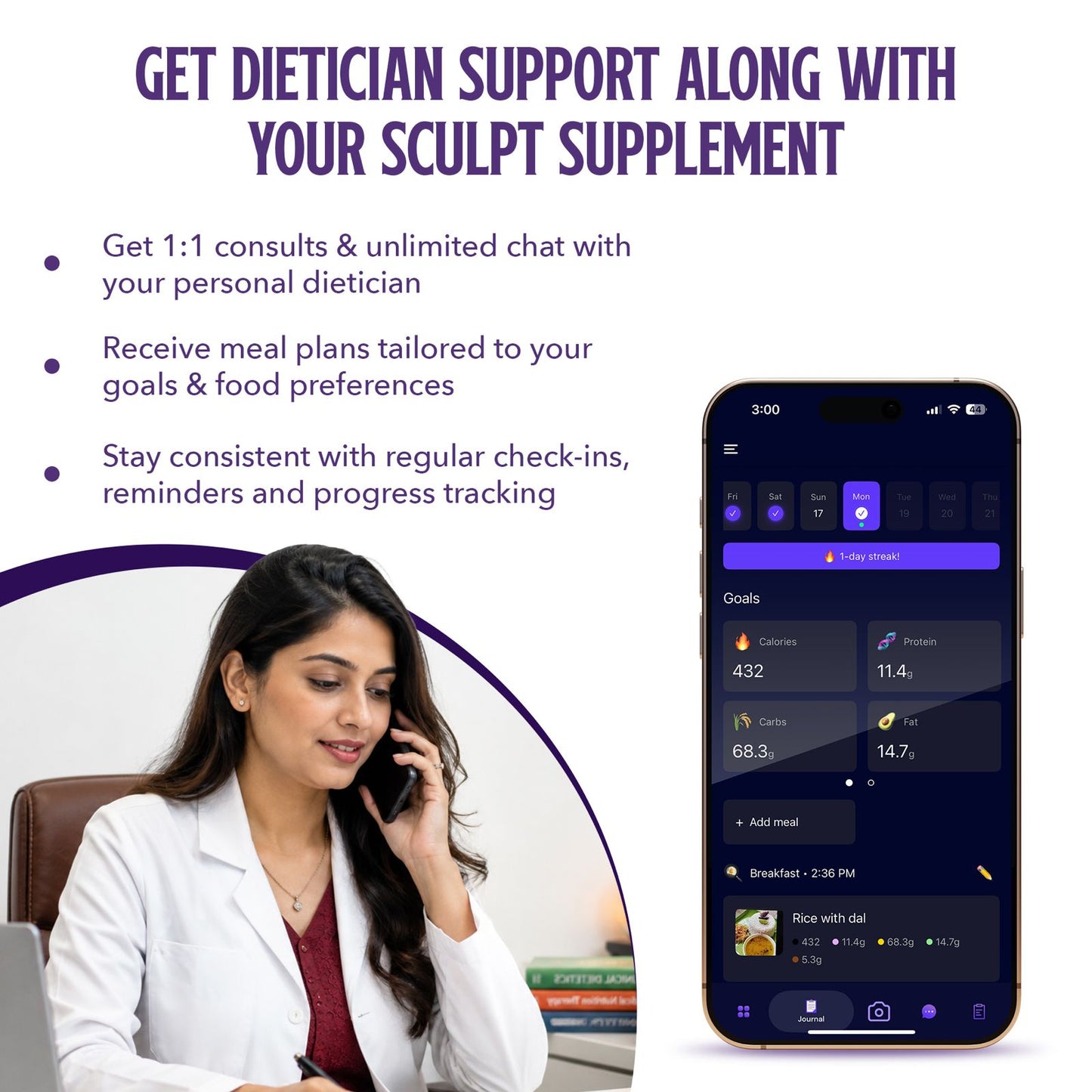 30-Day Weight Loss Supplement with Dietician & App